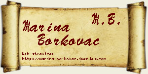 Marina Borkovac vizit kartica